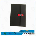 new design high quality cardboard paper black with red circles envelope with string tie
